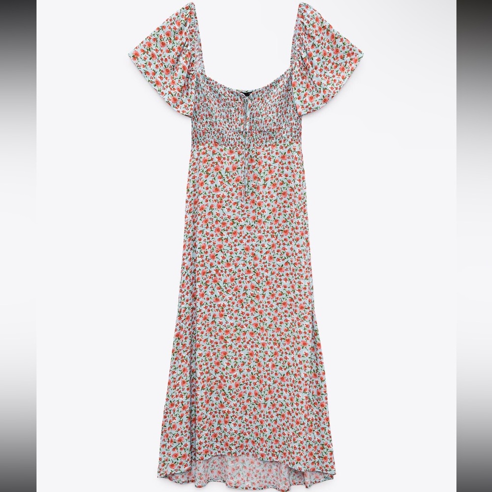 Zara floral print midi dress